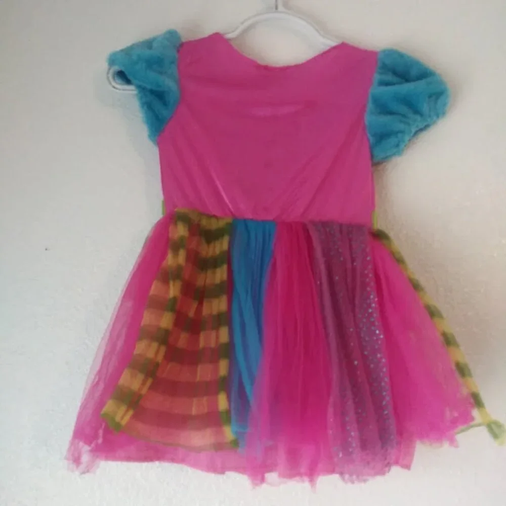Little Monster girls size XS (0-2) pink, yellow, green blue dress costume